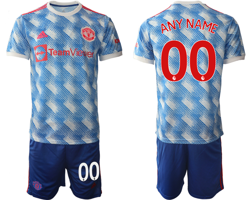 Men 2021-2022 Club Manchester United away blue customized Soccer Jersey->customized soccer jersey->Custom Jersey